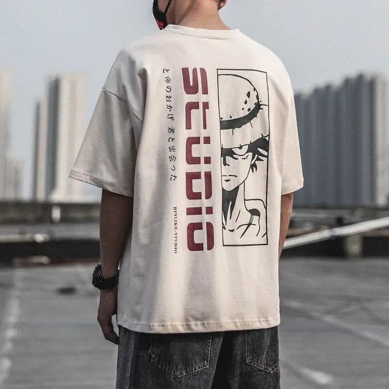 

Trendy Brand Half-sleeved Short-sleeved Men's Summer Niche ONE PIECE T-shirt Versatile Loose Half-sleeved T-shirt Sailing