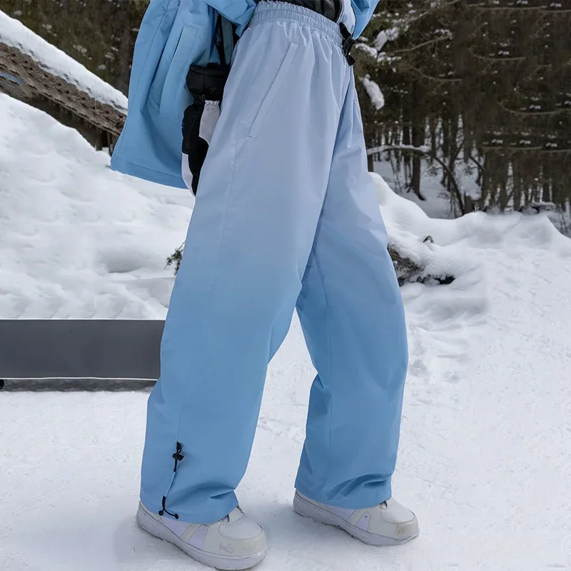 New Ski Pants 2025 Women\'s Men\'s Winter Skiing Trousers Windproof Waterproof Warm Durable Outdoor Loose Snowboarding Snow Pants