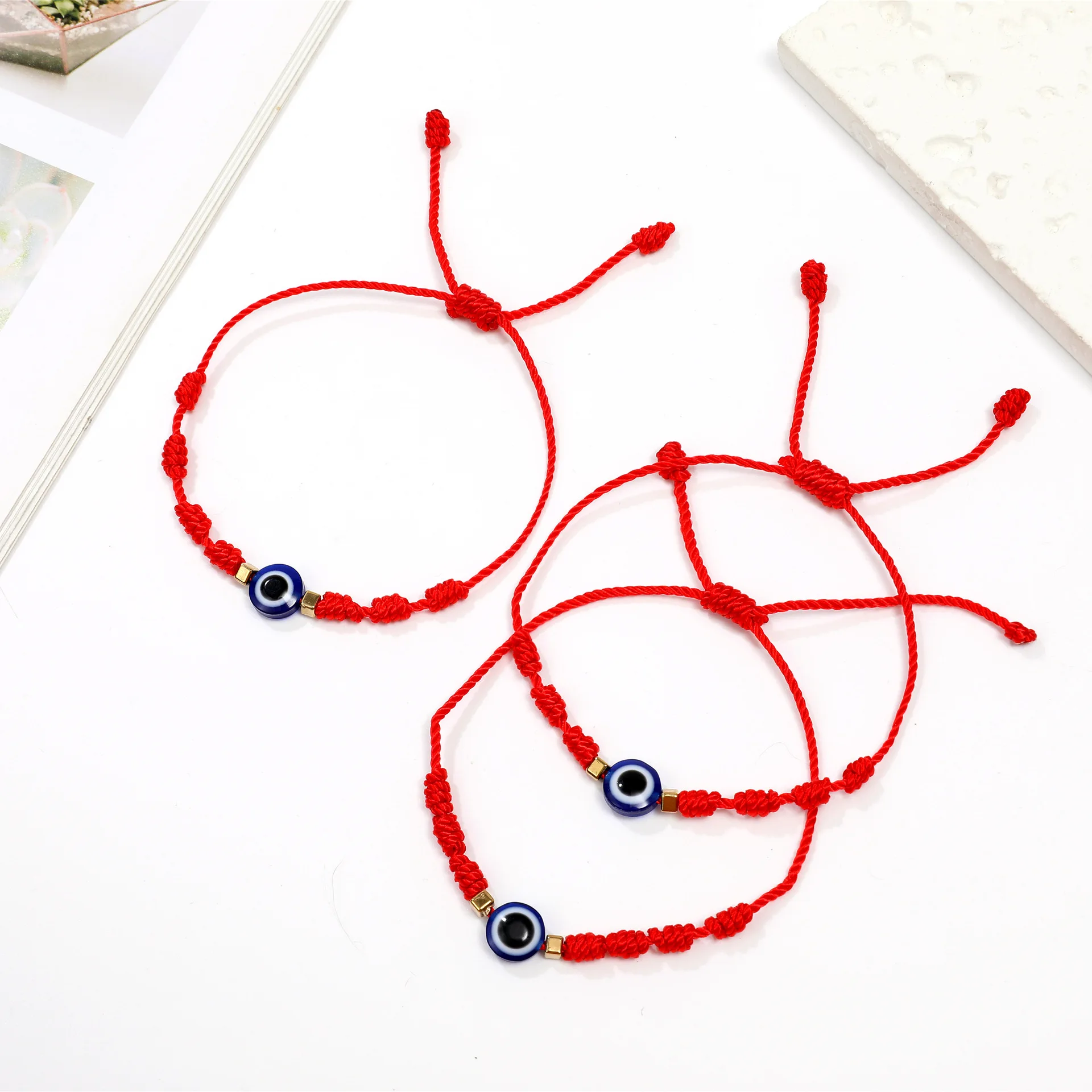 Seven Lucky Knot Red String Blue Nazar Evil Eye Kaballah Friendship Bracelet Women 2024 New Fashion Handmade Cord Jewelry Gift