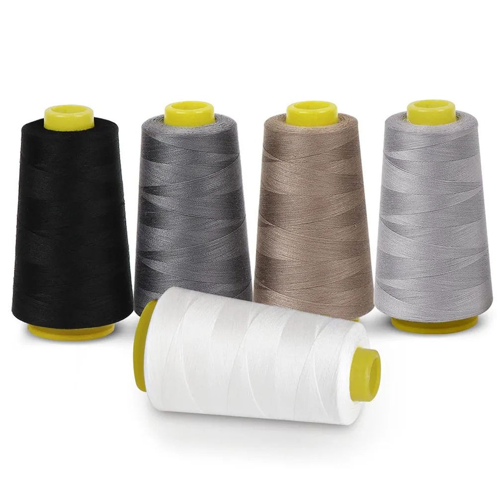 Sewing Thread 100% Polyester Spools 2 Colors 3000 Yard Spools Overlock Cone for Serger Sewing Machine