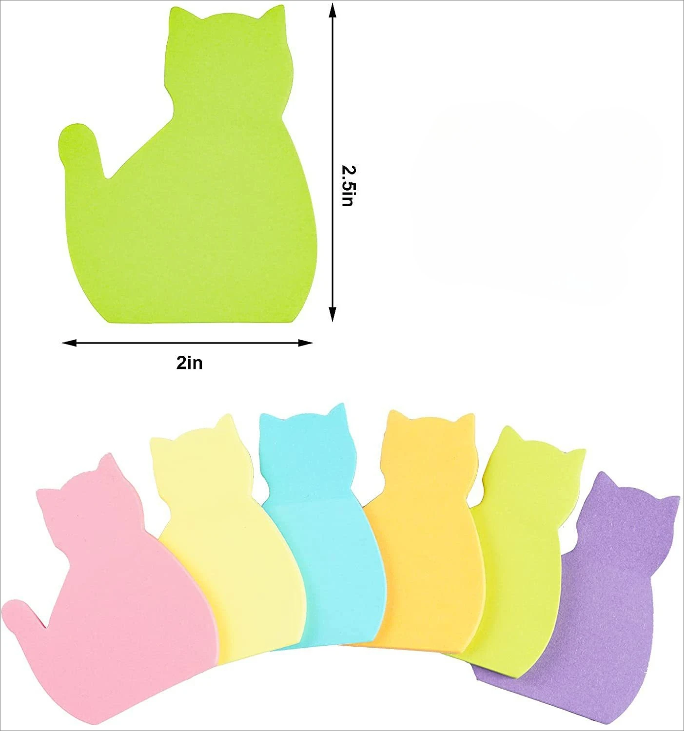 90 Sheets Cute Cartoon Cat Sticky Notes 3 Random Designs Portable Memo Pads School Office Daily Personal Supplies
