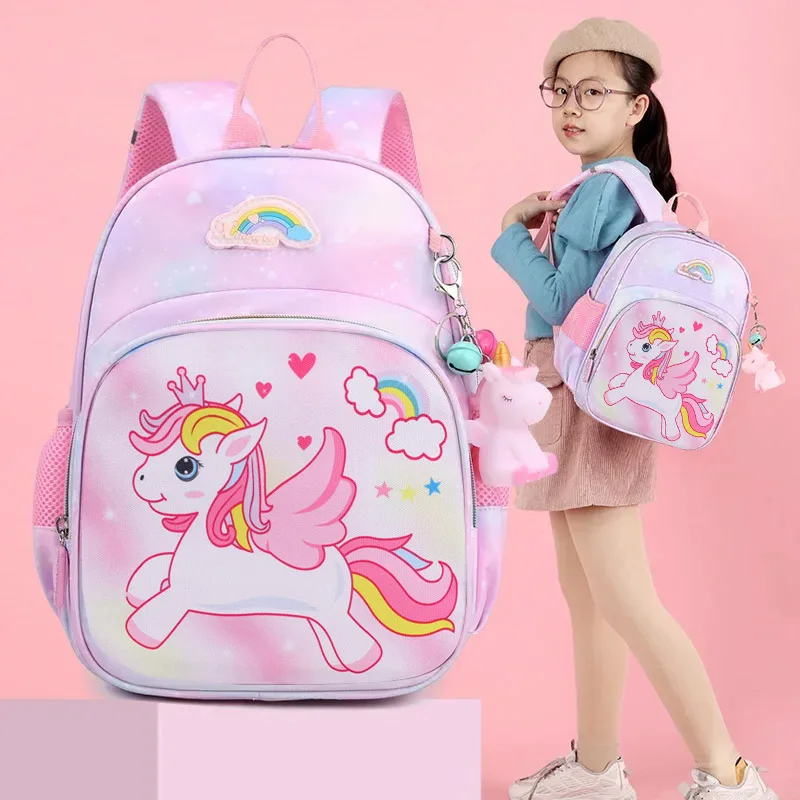 

New Unicorn Backpack For Girls Cartoon Pink Princess School Bags Kids Satchels Kindergarten Bookbag Mochila Infantil Escolar