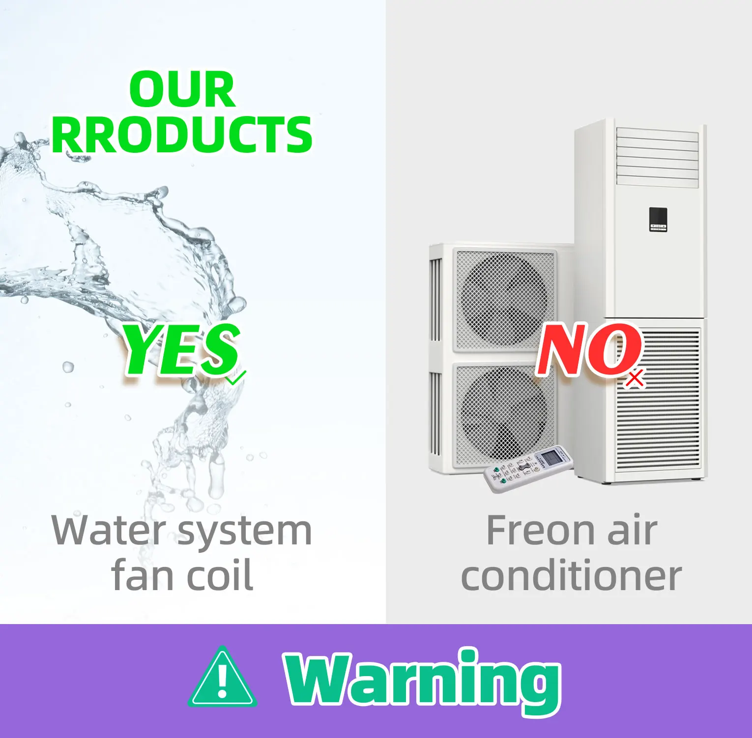 High Wall-Mounted Slim Height FCU Ducted Water Chiller CE Certificate Electric Power Source  Air Conditioner Fan Coil Unit