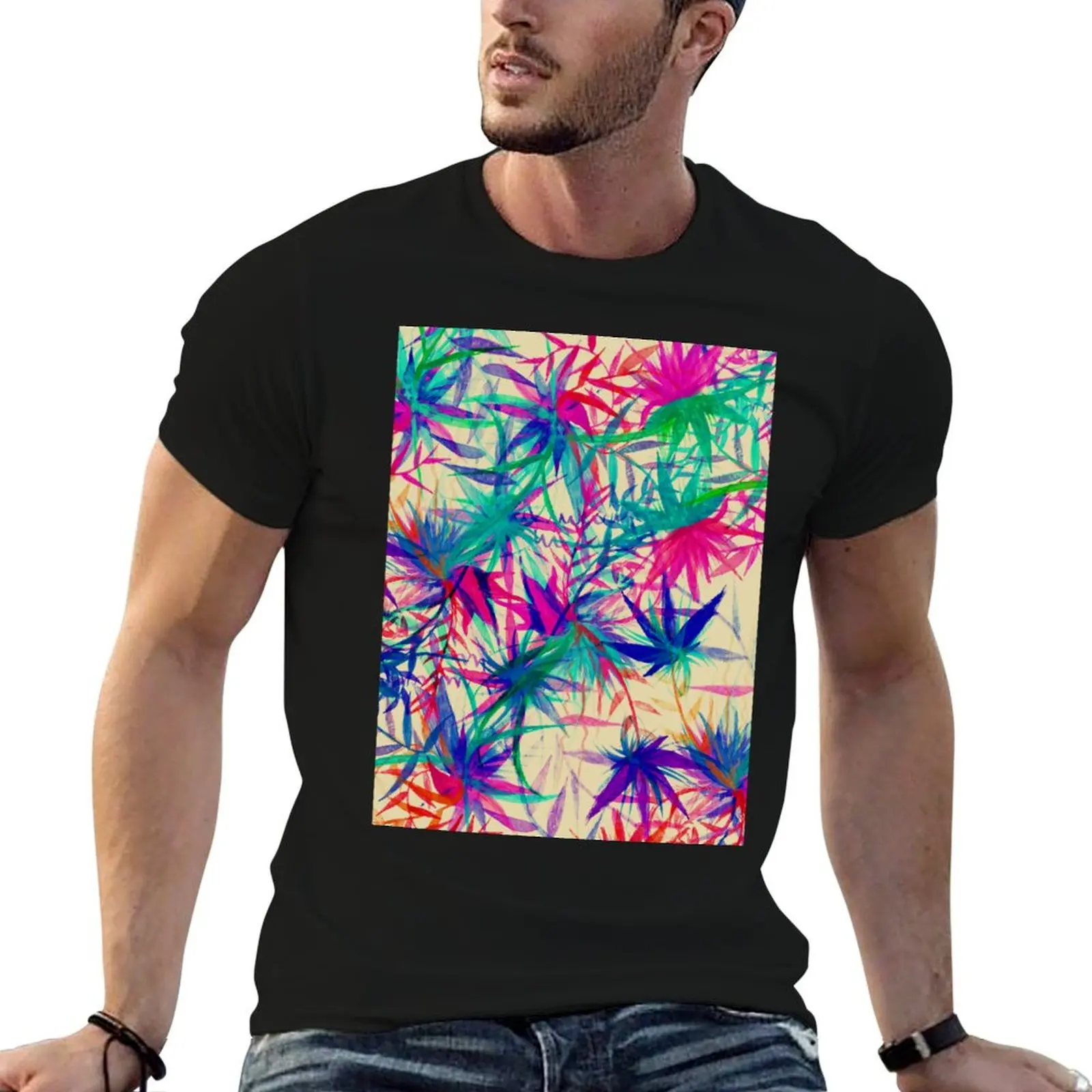 Tropical Jungle - a watercolor painting T-Shirt Work Utility Short Sleeve Shirt