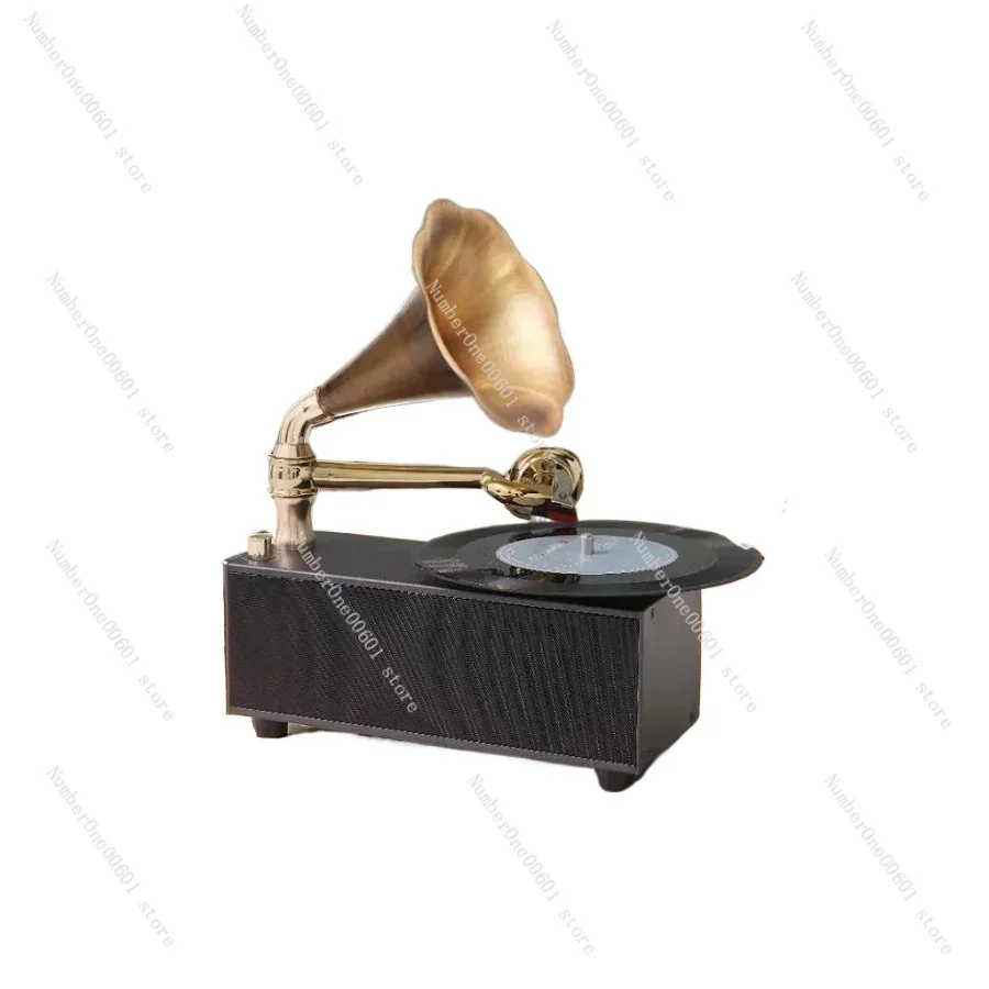 Electric Mini Vinyl Record Player Phonograph Subwoofer  Bluetooth Speaker