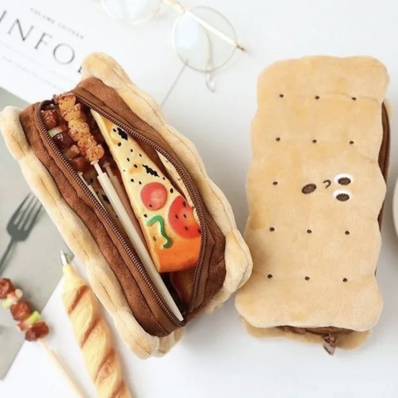 Large Capacity Creative Boy Girl Pencil Case Cartoon Cookies Makeup Bag Stationery Student Pen Box Multifuncional Kid Gift