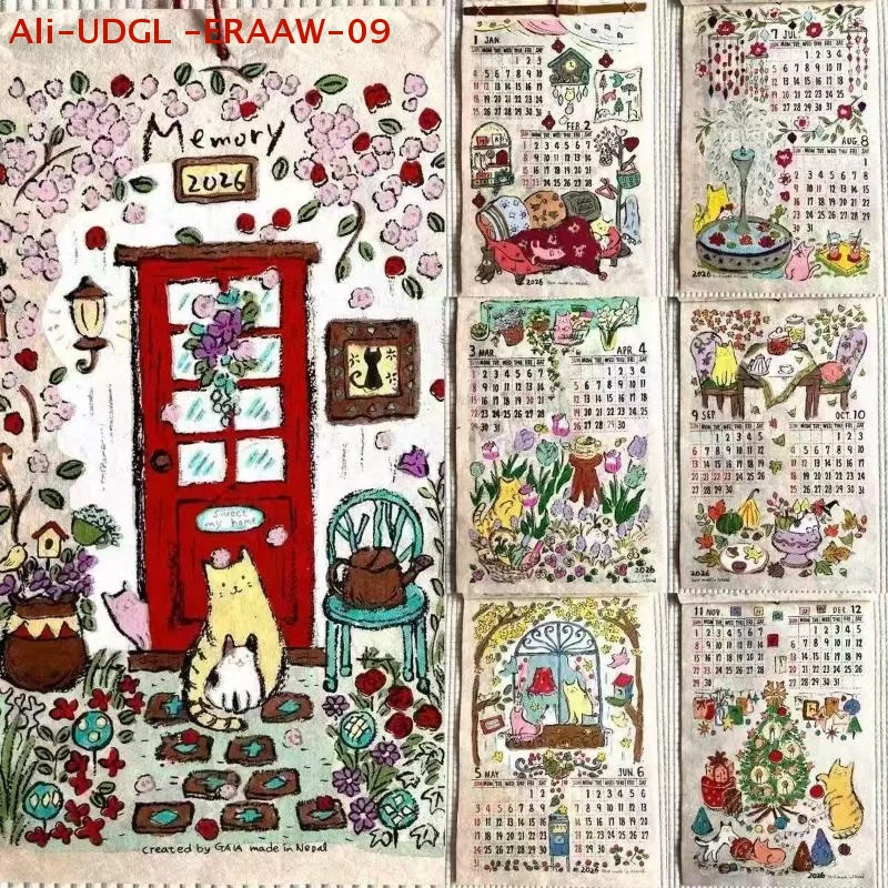 

2026 год календарь с героями мультфильмов, милые животные, настольный календарь, календарь на месяц, декоративный кулон, подарок, декор для дома и офиса