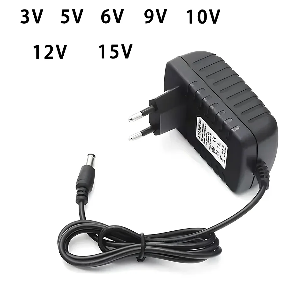 2024 Newest Power adapter 3V 5V 6V 9V 10V 12V 15V 5.5*2.5mm US EU UK AU 0.5A 1A 2A 3A 4A Plug adapter for  CCTV Led