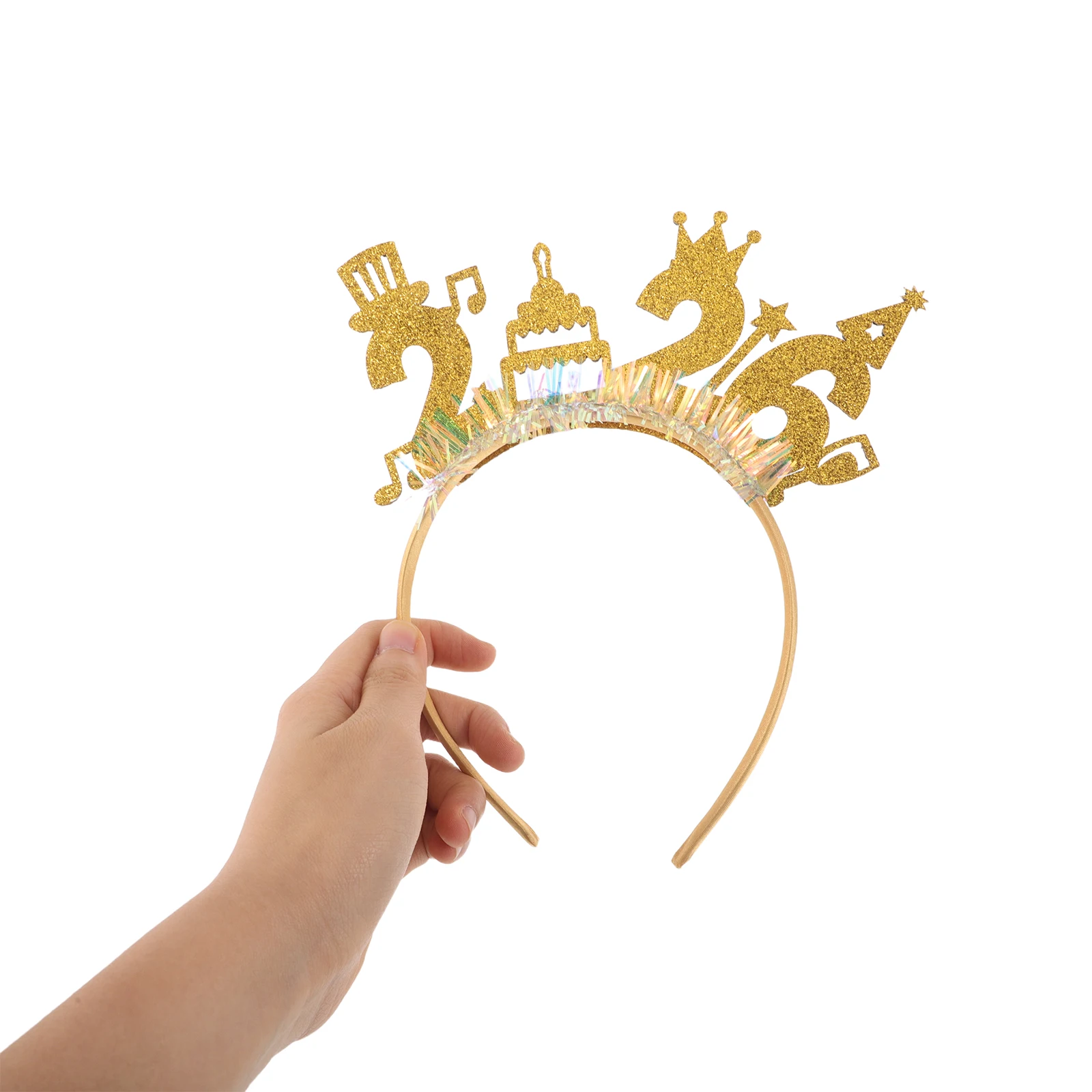 

9pcs Happy New Year Headbands Boppers Party Supplies 2026 Festive Celebration Wear Gold Red Silver Headwear For Women'S New Year