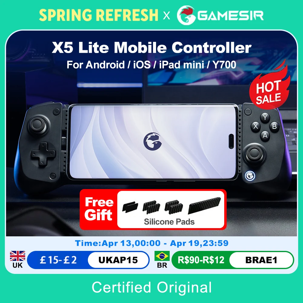 Manette de jeu mobile GameSir X5 Lite pour iPhone 16 15 Series, iPad Mini, tablette Android Y700, contrôle iOS