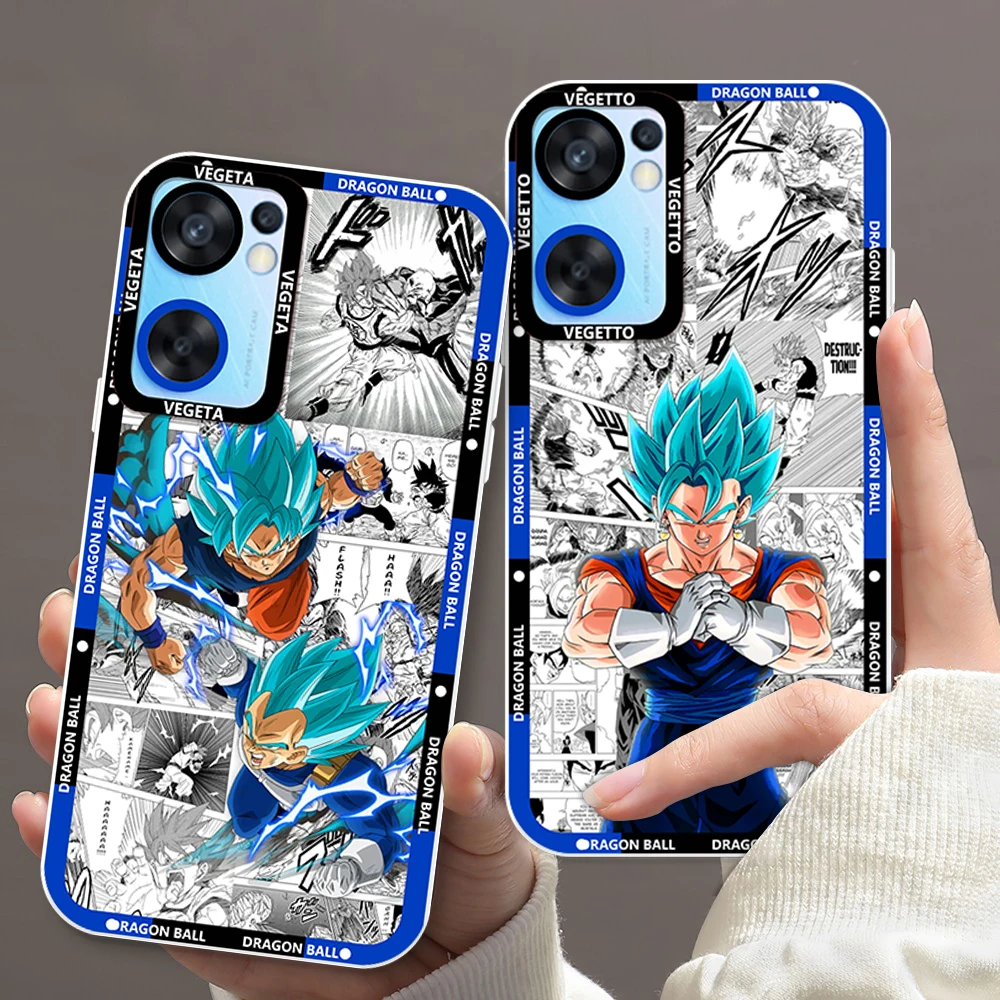 Dragon Ball Goku Vegeta For OPPO A98 A94 A92 A78 A76 A74 A72 A58 A54 A55 A36 A15 A9 5G Angel Eyes Transparent Phone Case