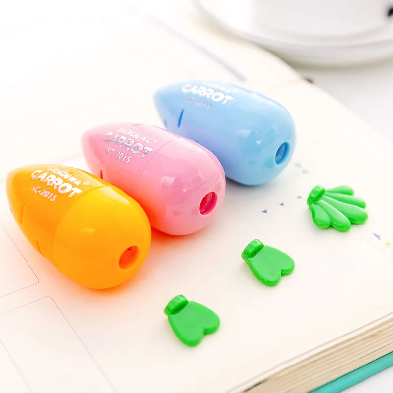 3PCS cute radish pencil sharpener promotional gift stationery student double control cartoon pencil sharpener