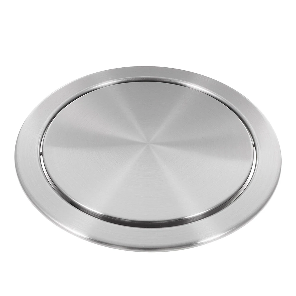 

Stainless Steel Trash Can Lid Swing Design For Kitchen Bathroom Under Sink Countertop Embedded Waste Bin Cover