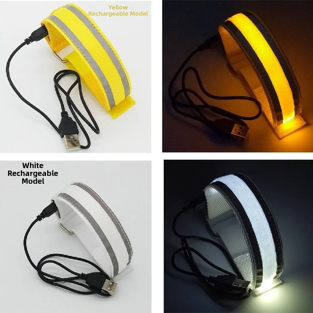 Fascia da braccio per corsa notturna per sport all'aria aperta - Luce LED ricaricabile tramite USB, cinturino di sicurezza riflettente per ciclismo e corsa