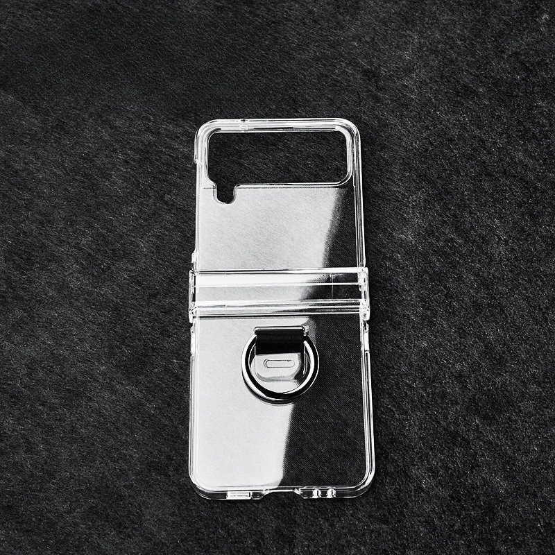 Transparente Handyhülle für Samsung Galaxy Z Flip 8 7 FE 6 5 4 3 Flip7 Flip6 Flip5 mit Ringschutz und klarem, schlankem Hartcover – Detail 8