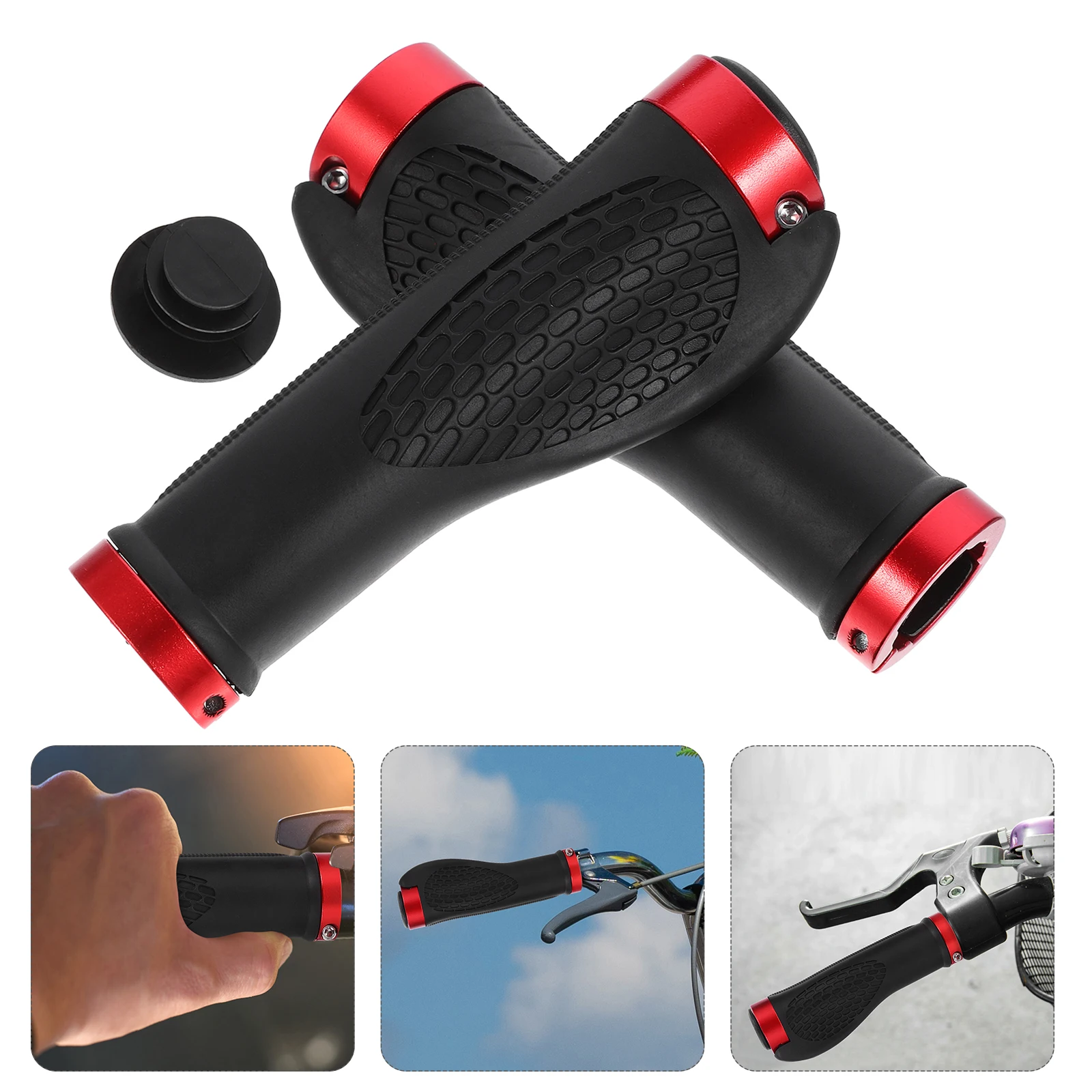 

1 Pair Rubber Bike Handlebar Grips Non-Slip Shockproof Comfortable Bicycle Handle Grips For Mountain Road Cycling Outdoor