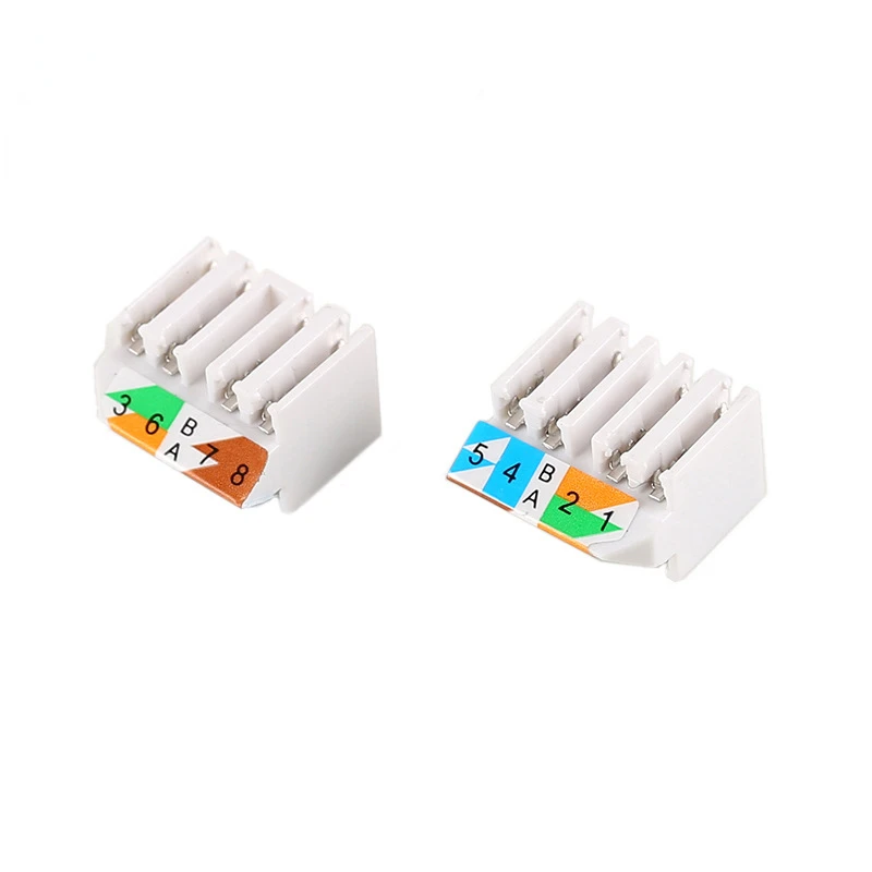 RJ45 Connector Cat6A Cat7  Full Shielding Tool-free Connection Module Plugs Cable Lan Extension Adapter