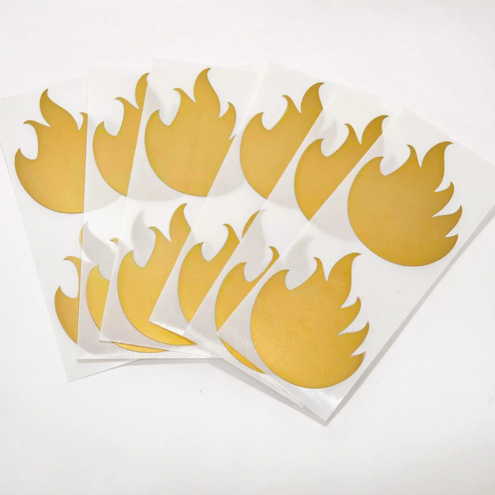 50pcs Scratch Off Stickers 56*68mm Golden Flame Shape Color Blank For Secret Code Cover Home Game Wedding Message