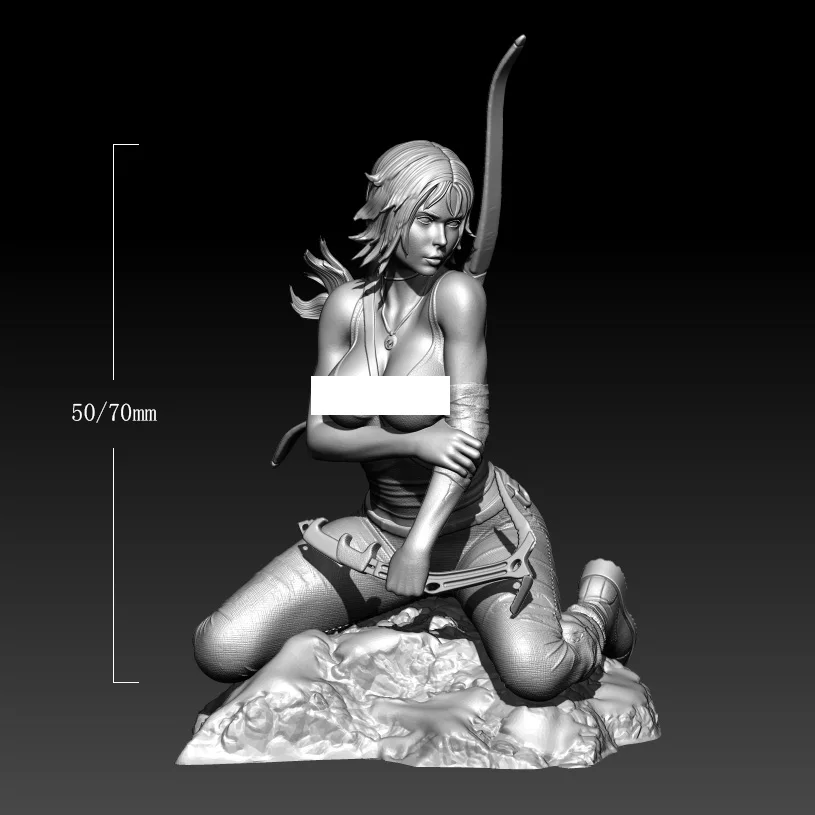 

1/24 50mm 1/18 70mm Resin Model Female Hunter Figure Sculpture Unpainted No Color RW-993