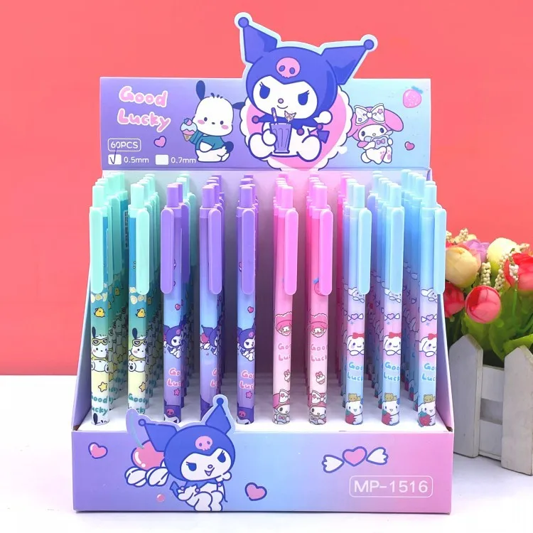 

60pcs/lot Kawaii Melody Kuromi Mechanical Pencil Cute 0.5MM Student Automatic Pens School Office Supply Promotional gifts