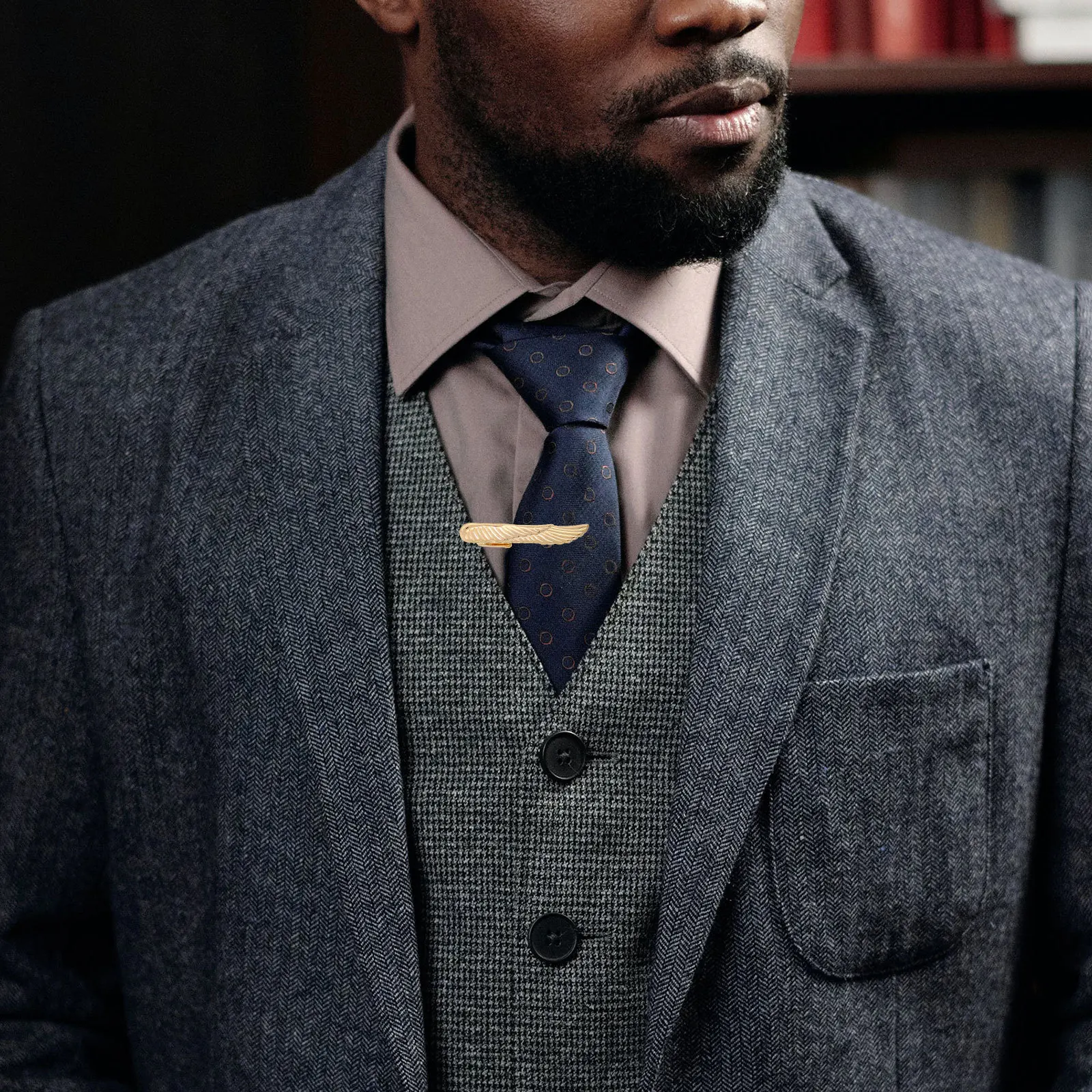 

Men's Business Tie Clip Wing Design Lightweight Durable Formal Wedding Neck Tie Clip Music Ties Collar Pins for Men