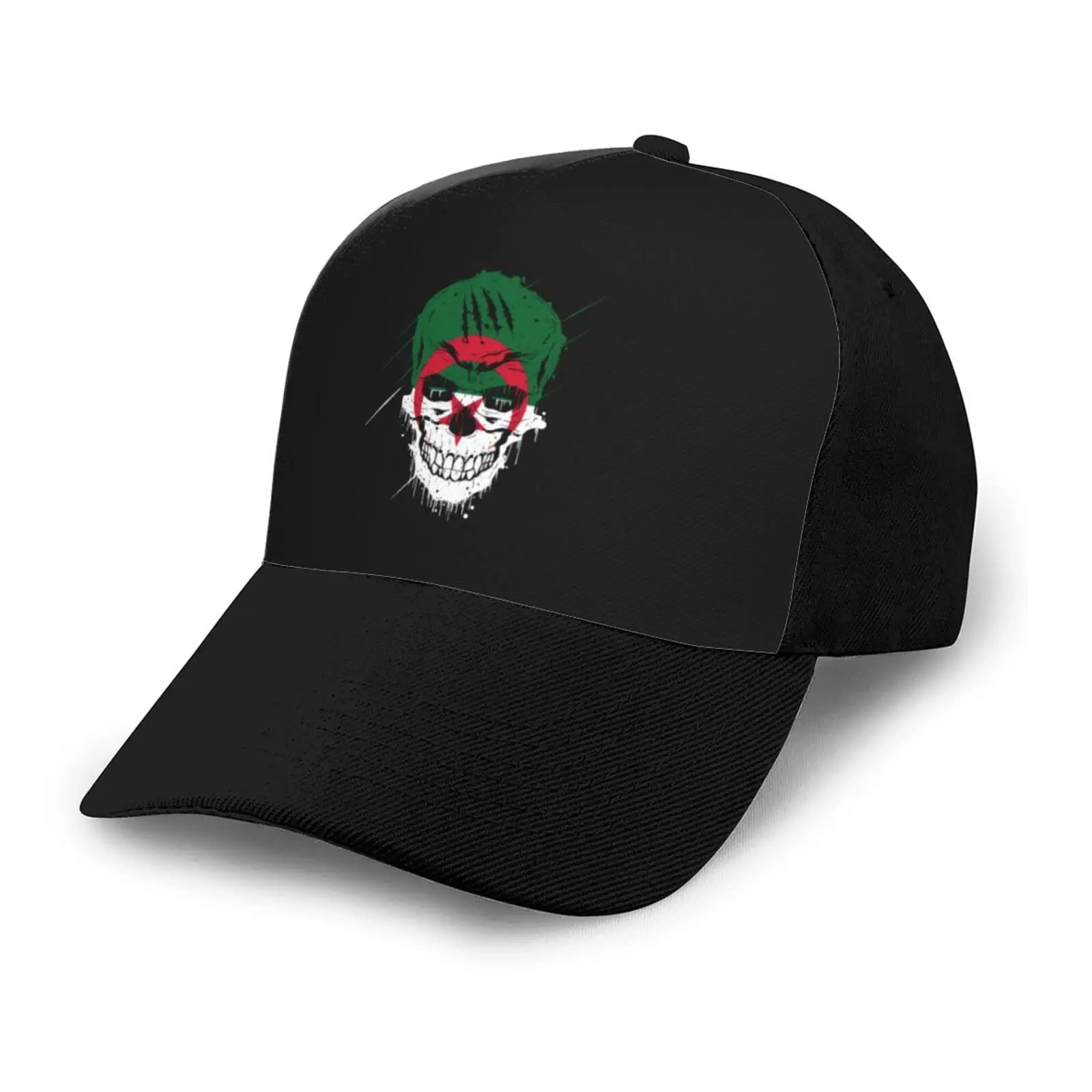 

Algeria Patriot Skull National Flag Baseball Cap Breathable Hip-Hop Sun Hat Adjustable Trucker Men Women Unisex For Gift