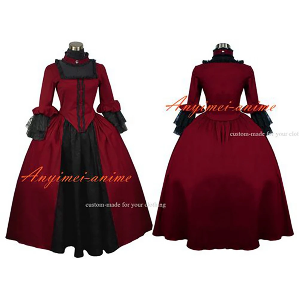 fondcosplay Victorian Rococo Medieval Gown Ball Gothic Punk dark red Cotton jacket skirt Cosplay Costume CD/TV[G483]