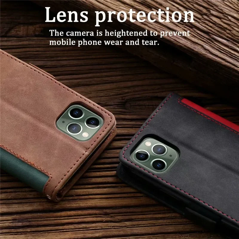 Luxury Leather Case For iPhone 13 14 11 12 15 Pro XS Max Mini XR X 8 7 Plus SE 2020 2022 Credit Card Wallet Flip Book Case Cover