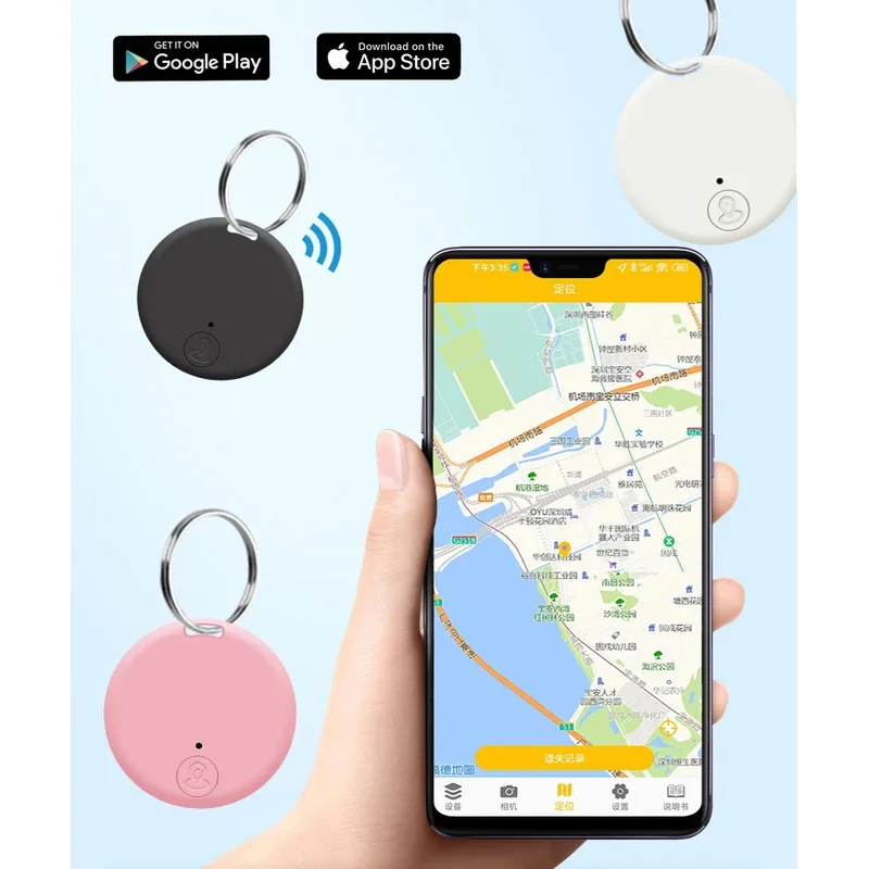 1-5pcs Mini GPS Locator AntiLost Alarm Keychain Smart Tag Bluetooth-Compatible Tracer Keychain Dog Pet Child Tracker Key Finder