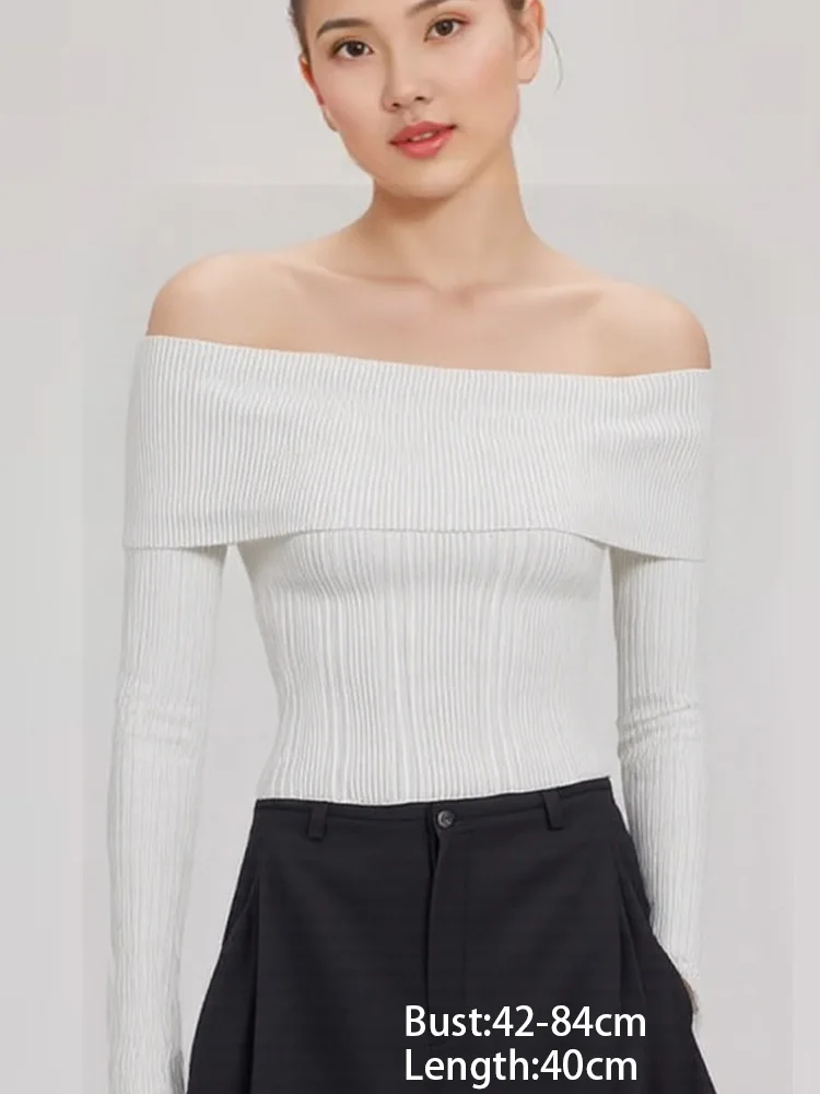 

New Fashion Slash Neck Sexy Pullovers Knitted Women Sweater Long Sleeve Autumn Winter Elegant Off Shoulder Women's Sweaters
