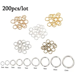 200 pz/lotto 3 4 5 6 7 8 10 12mm anelli di salto anelli divisi connettori per gioielli fai da te trovare fare accessori forniture all'ingrosso