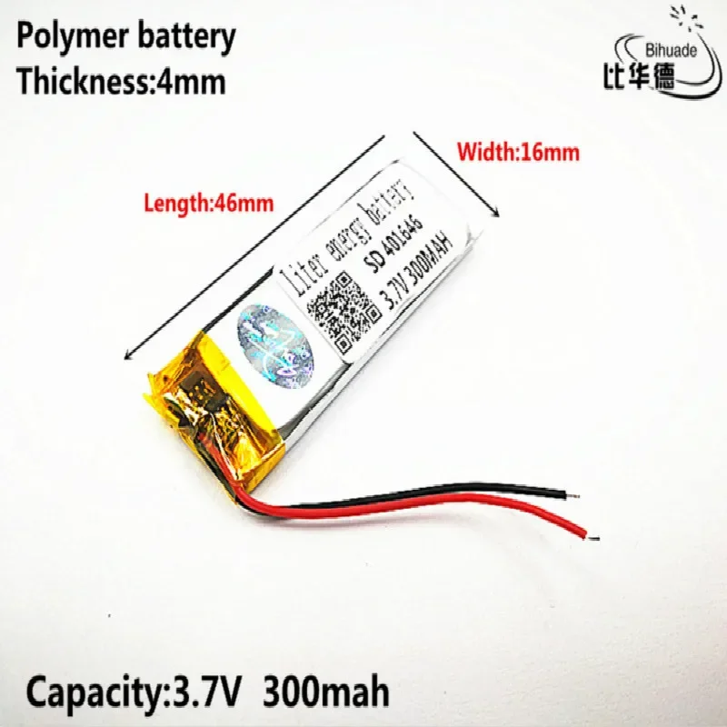 Liter energy battery Good Qulity 3.7V,300mAH,401646 Polymer lithium ion / Li-ion battery for TOY,POWER BANK,GPS,mp3,mp4