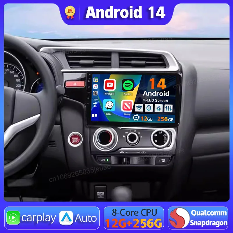 

Android 14 Carplay Auto For HONDA FIT JAZZ RHD 2014 2015 - 2020 Car Radio GPS BT Player Navigation 2 Din Multimedia Video Stereo