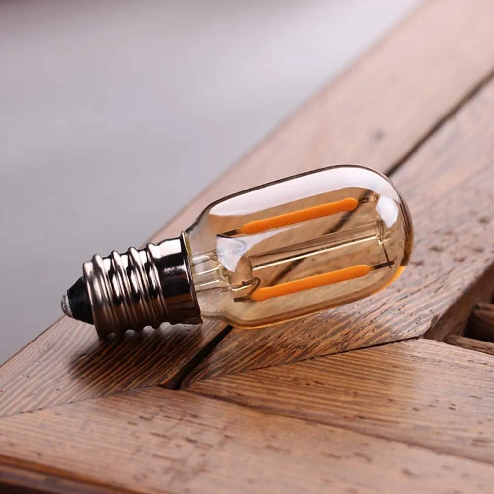 T22G Dimmable LED Lamp Bulb 1W Vintage Tube Night Light Bulbs Amber Glass E12 E14 220V 2200K Home Chandelier Decor Light Bulb