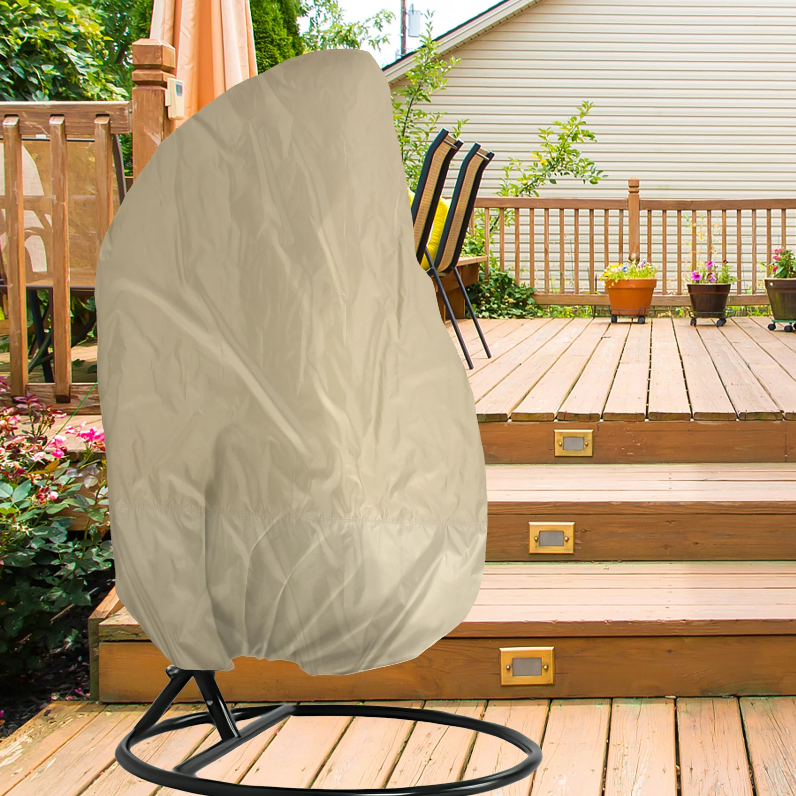 

Hanging Egg Chair Cover Oxford Cloth Waterproof Thick Wear-Resistant Patio Swing Chair Protector Outdoor Furniture Sleeve
