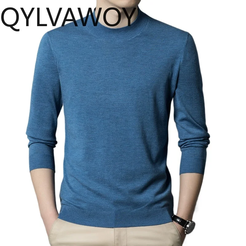 

QYLVAWOY Men's Sweaters Warm Pullovers for Men Autumn Winter Clothes Knitted Sweater Business Casual Top 2024 Jersey Hombre