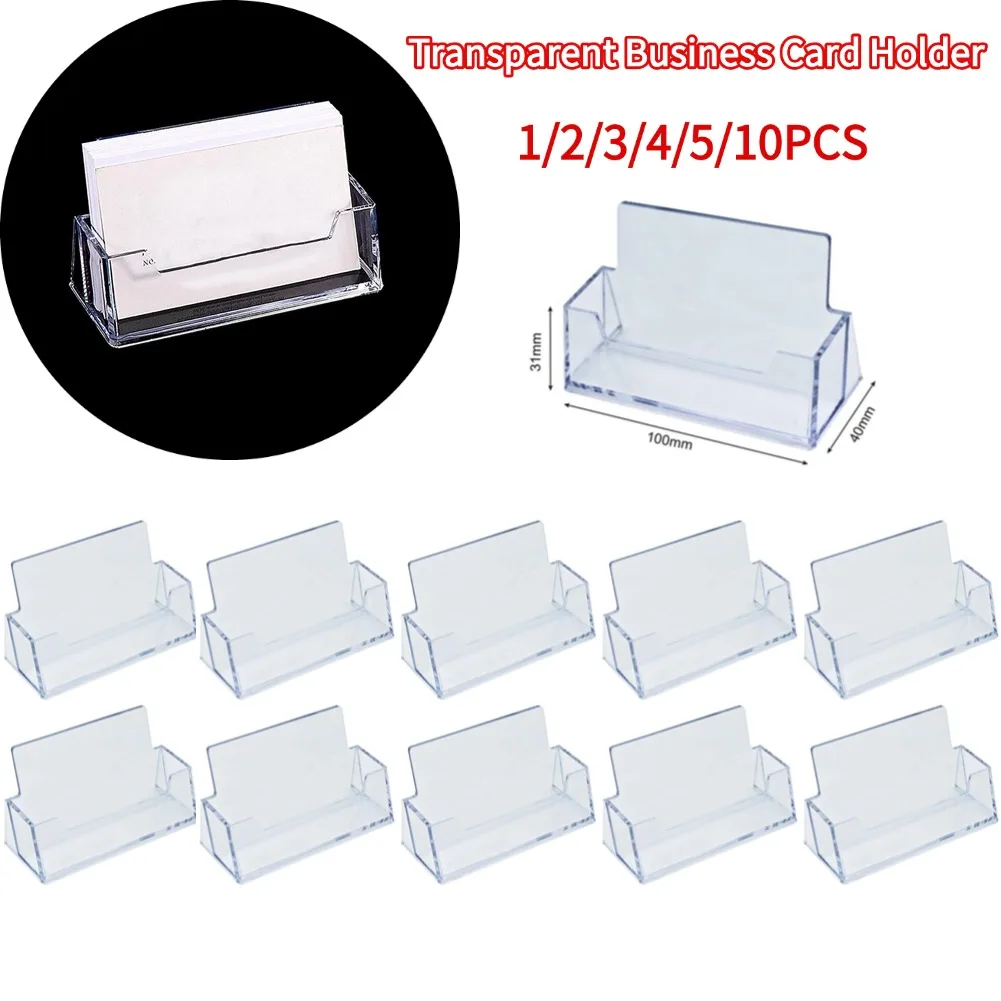 1/2/3/4/5/10pcs Clear Desk Shelf Box Storage Display Stand Acrylic Plastic Transparent Business Card Holder Place Card Holder