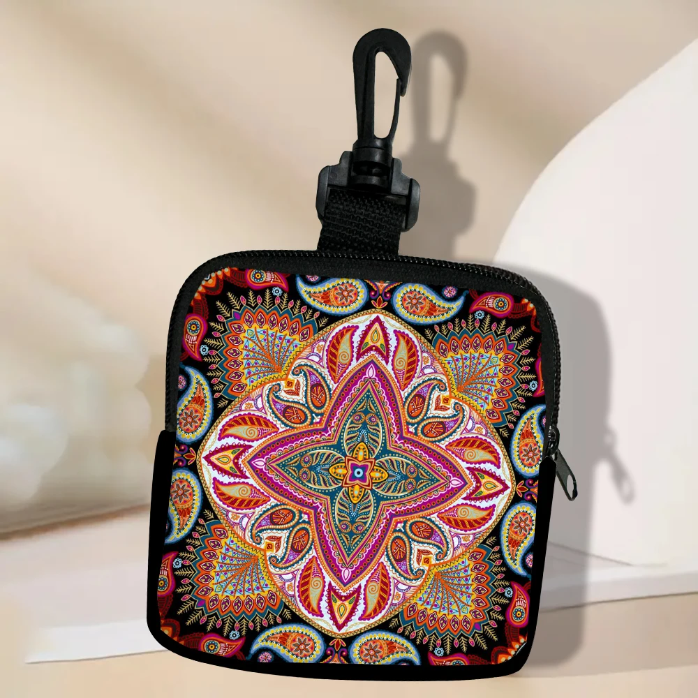 

Ethnic Patterns Coin Purse Card Wallet Portable Girls Multifunctional Storage Bag Keyring Hanging Bag Decoration 4.16