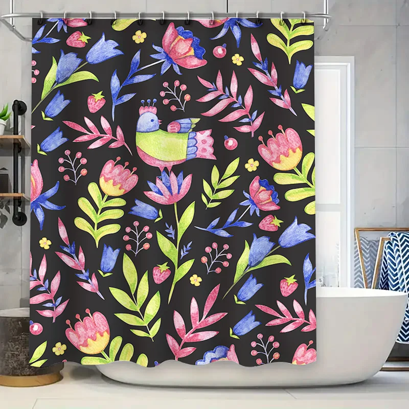 

Занавеска для душа с принтом Эйфелевой башни, винтажный сине-белый цветочный декор для ванной комнаты, мягкая ткань, водонепроницаемый чехол для ванны, размер: 72x84 inc