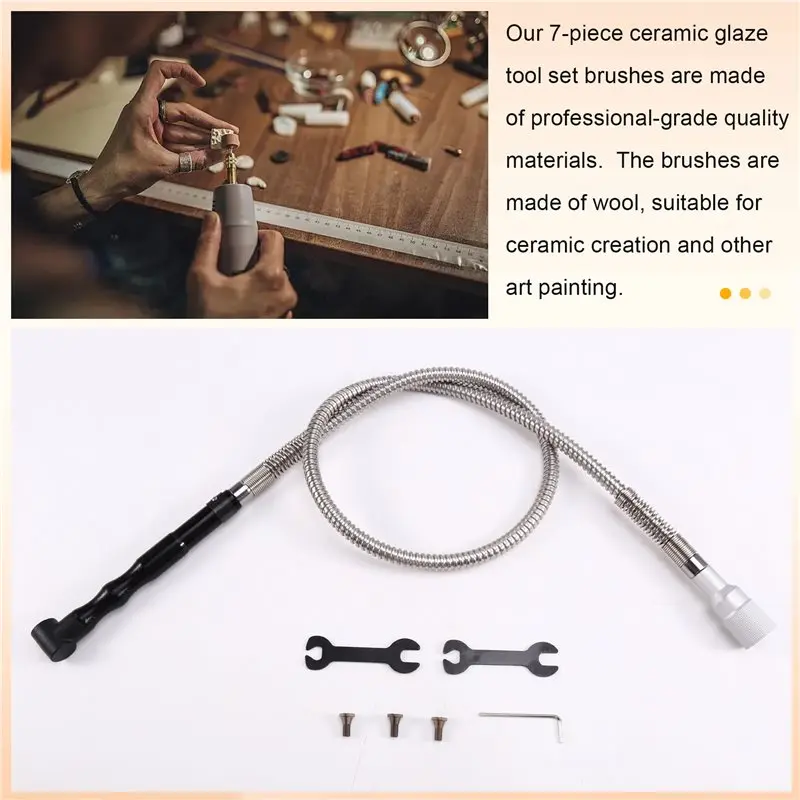 A25I-Electric Grinder Replacement Parts Small Flexible Shaft Elbow Hand Piece+ Shaft For 3Mm Transfer Head Part