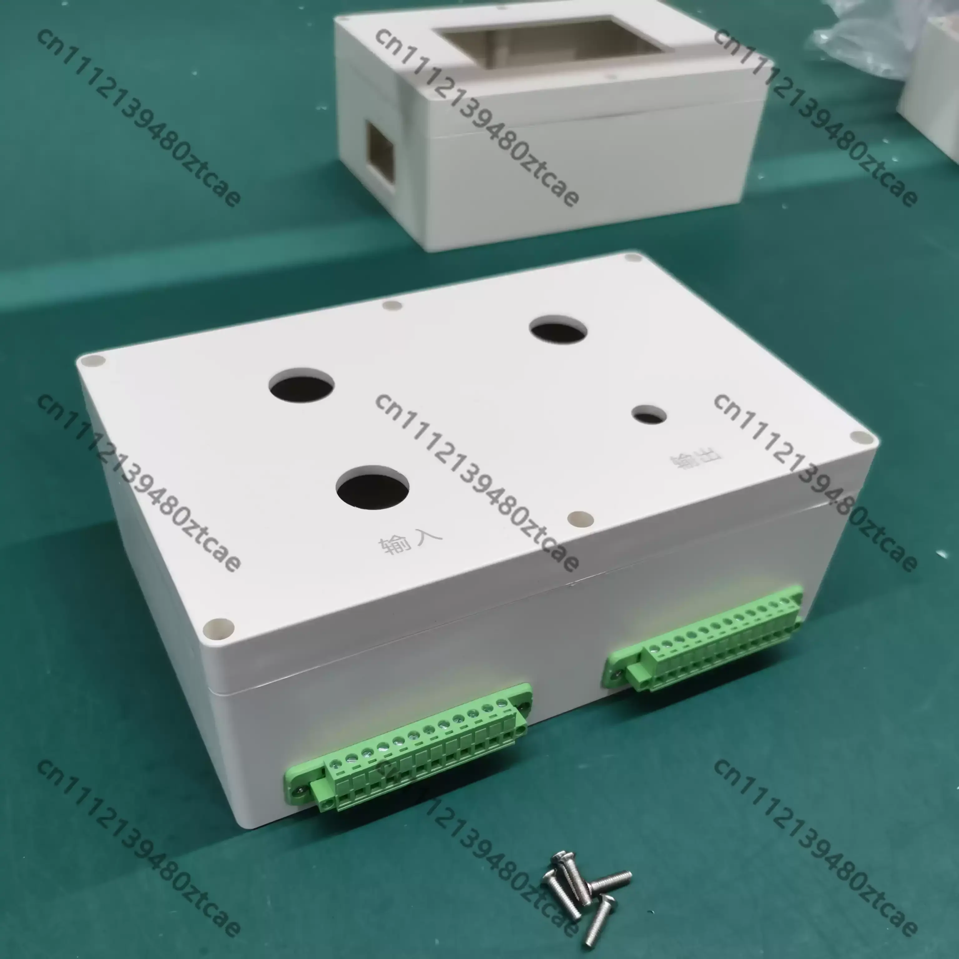 Push Button Control Test Box Tooling Enclosure With Two 12P Terminals Laser Engraving Customizable Housing