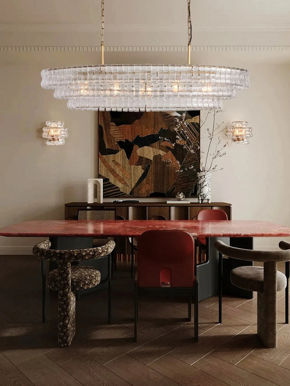 Murano Design Dimmable LED 2-5 Tier Chandelier