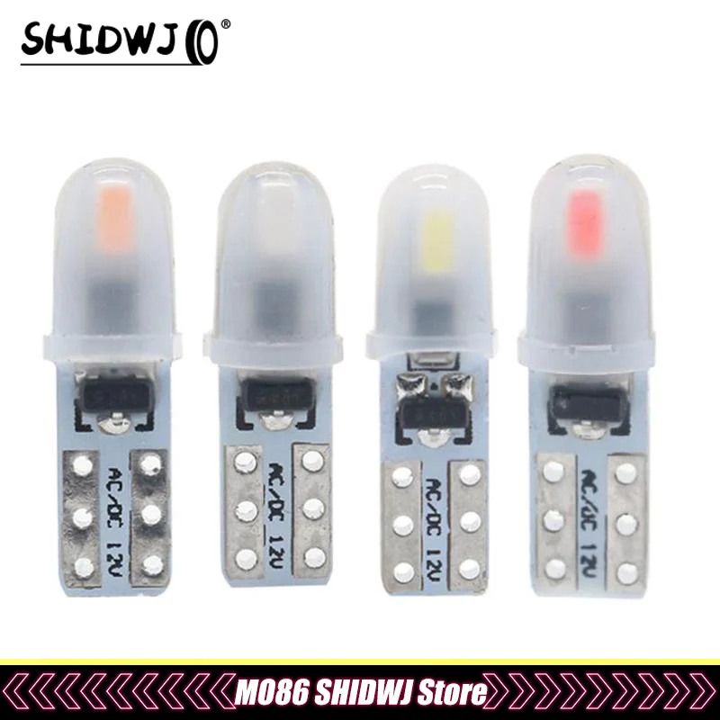 

10pcs T5 LED Bulb 3014 2SMD Super Bright Car Interior Dashboard Instrument Lamp Silicone Auto Side Wedge Light