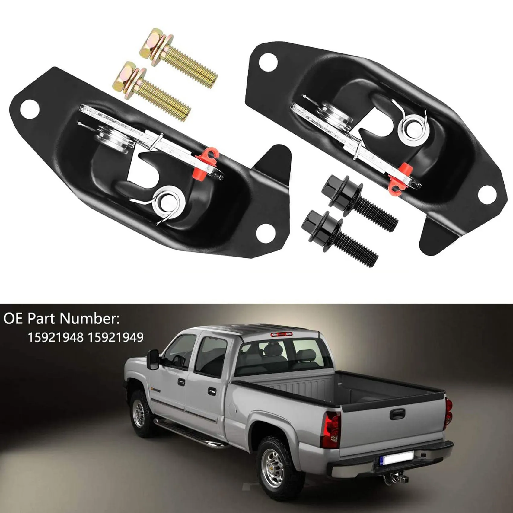 Tailgate Tail Gate Latch Striker Bolt Kit Set for 1999-2007 Chevy Silverado GMC Sierra 15921948