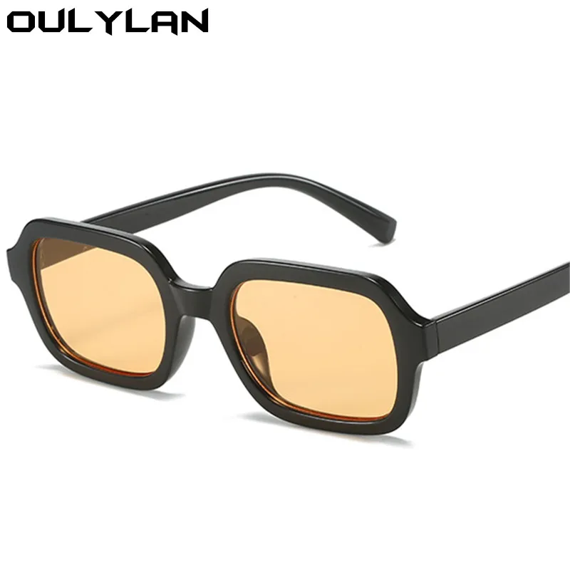 Oulylan Vintage Square Sunglasses Women Fashion Gradient Sun Glasses Men Classic Black Yellow Shades UV400 Men Trending Eyewear