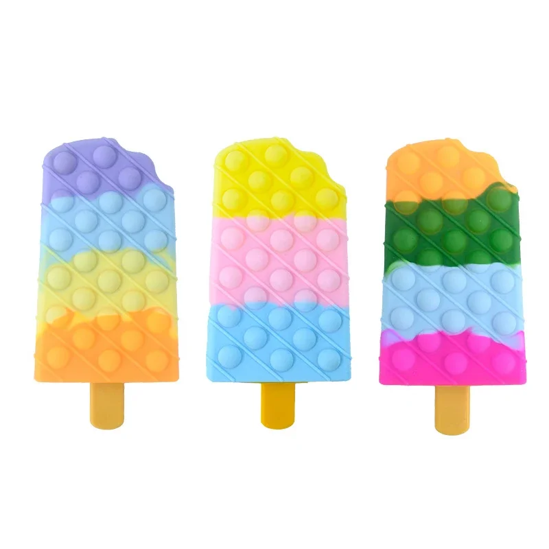 Juguetes antiestrés para adultos, juguete sensorial para aliviar el estrés, tablero de helado, juego antiestrés de burbujas blandas suaves