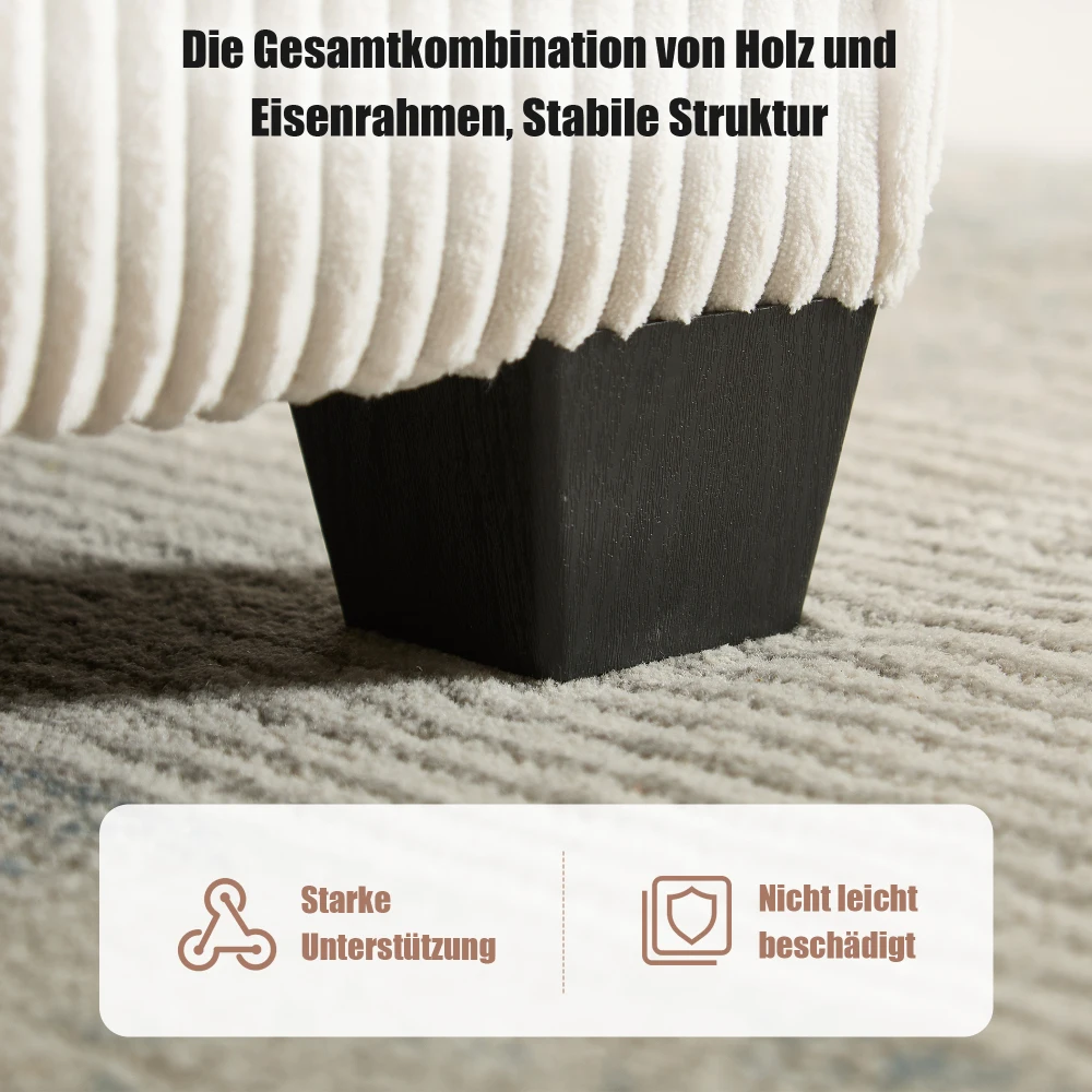 Sofa Modulares 6-Sitzer-Sofa, Kordelstoff, ergonomisch, Aufbewahrungstaschen, flexibel kombiniert als U-Form/L-Form/Sofabett – Detail 13