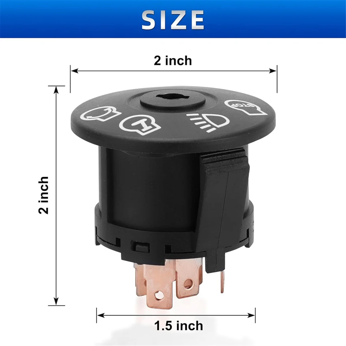 Ignition Switch with Key 7 Terminals Compatible for Deere John Riding Lawn Mower Replace