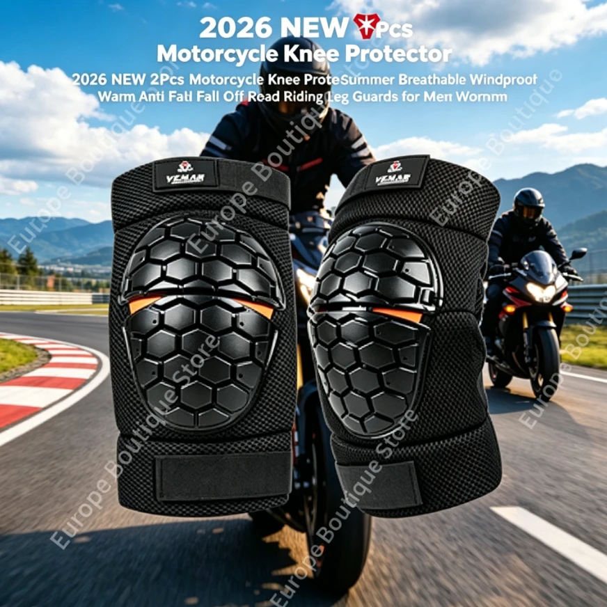 

2026 NEW Summer Breathable Anti Fall Knee Protector 2Pcs Motorcycle Off Road Riding Leg Guards for Men Women
