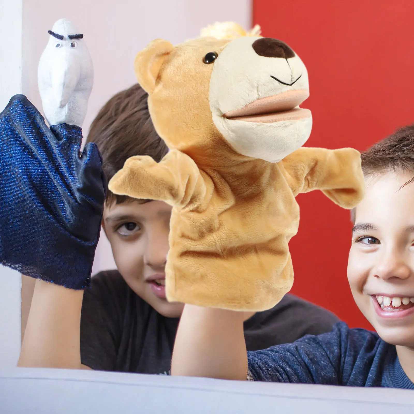 

Bear Hand Puppet Lightweight Portable Interactive Story Time Animal Puppet for Kids Creative Cartoon Design Indoor Outdoor Play